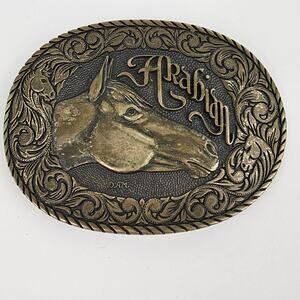 VTG brass Arabian Horse head buckle Award Design Medals Inc